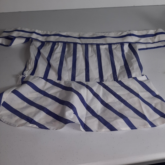 NWOT Express Off Shoulder Striped Peplum Top - Picture 12 of 13